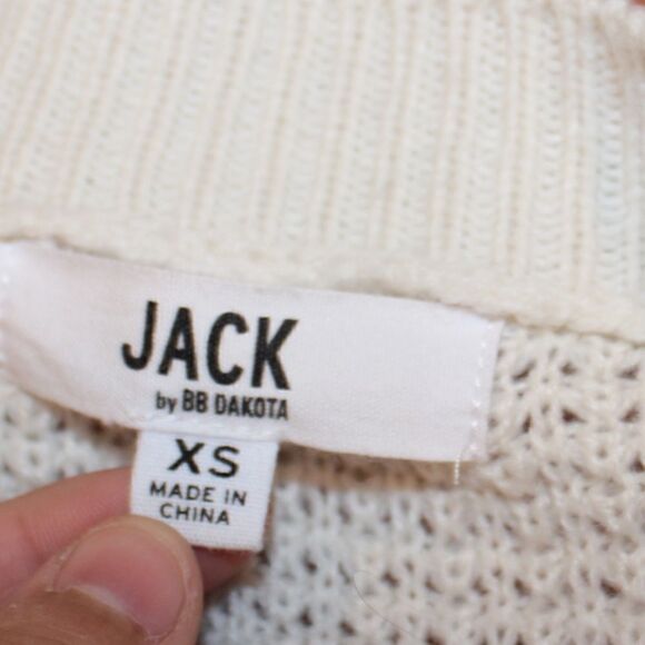 Jack by BB Dakota V -Neck knit Cream Pullover Sweater Boho Women Size XS - Picture 8 of 11